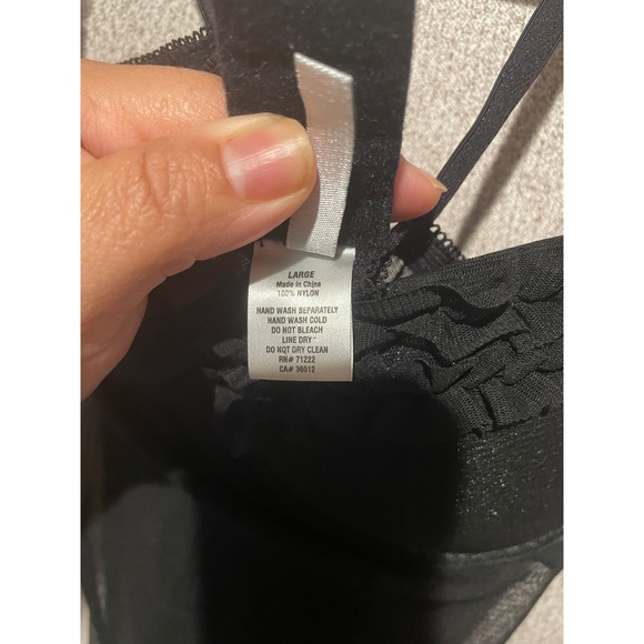 Rampage Black Lingerie  Ruffle Trim Adjustable Straps‎ - Large - Picture 7 of 8